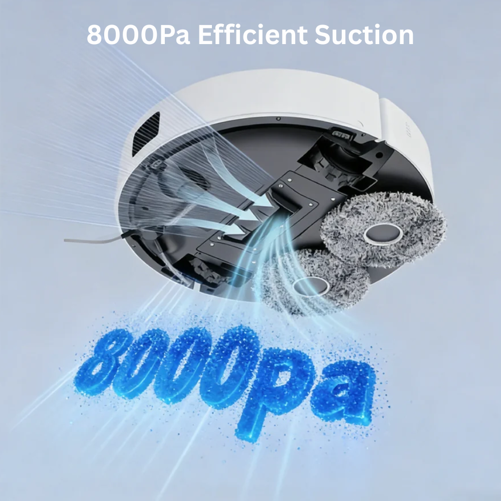 JONR T5 Lite Robot Vacuum & Mop, 8000Pa Powerful Suction, Self-Emptying & Mop-Wash Air-Dry Dock, LDS Laser Navigation, 200m² Mapping, 4L Dual Water Tanks