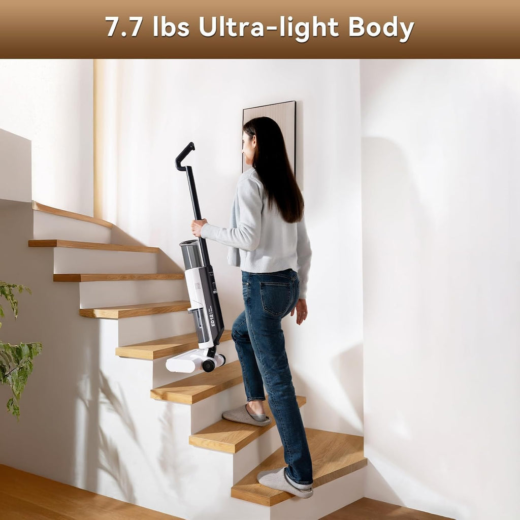 ED12 Lite Cordless Wet & Dry Vacuum – Lightweight, 7000Pa, Self-Cleaning