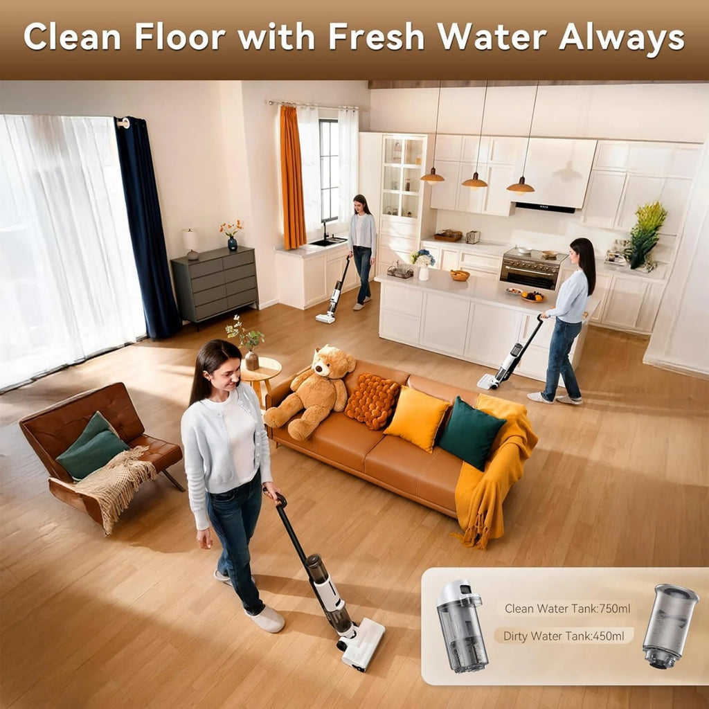 ED12 Lite Cordless Wet & Dry Vacuum – Lightweight, 7000Pa, Self-Cleaning