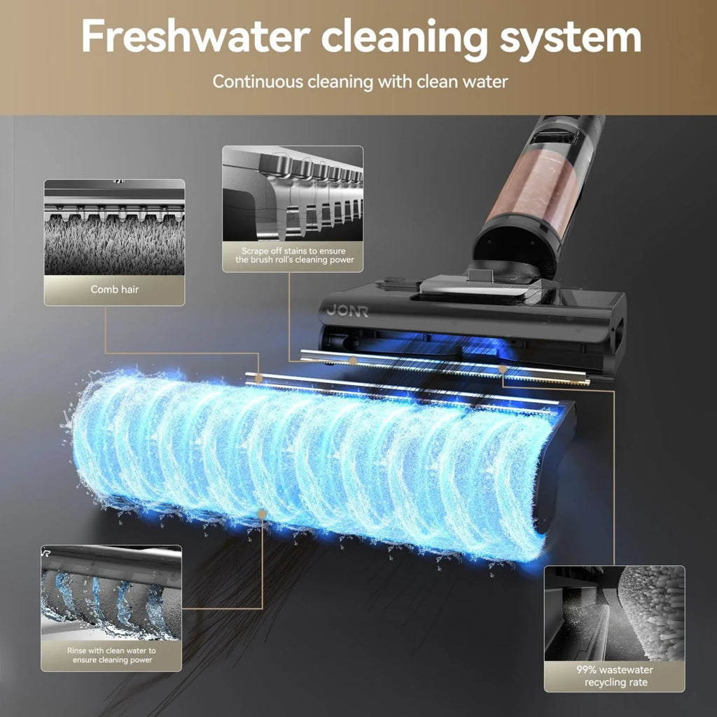 ED12 Pro Max 17,000Pa Wet Dry Vacuum, 180° Lie-Flat Hot-Water Floor Cleaner