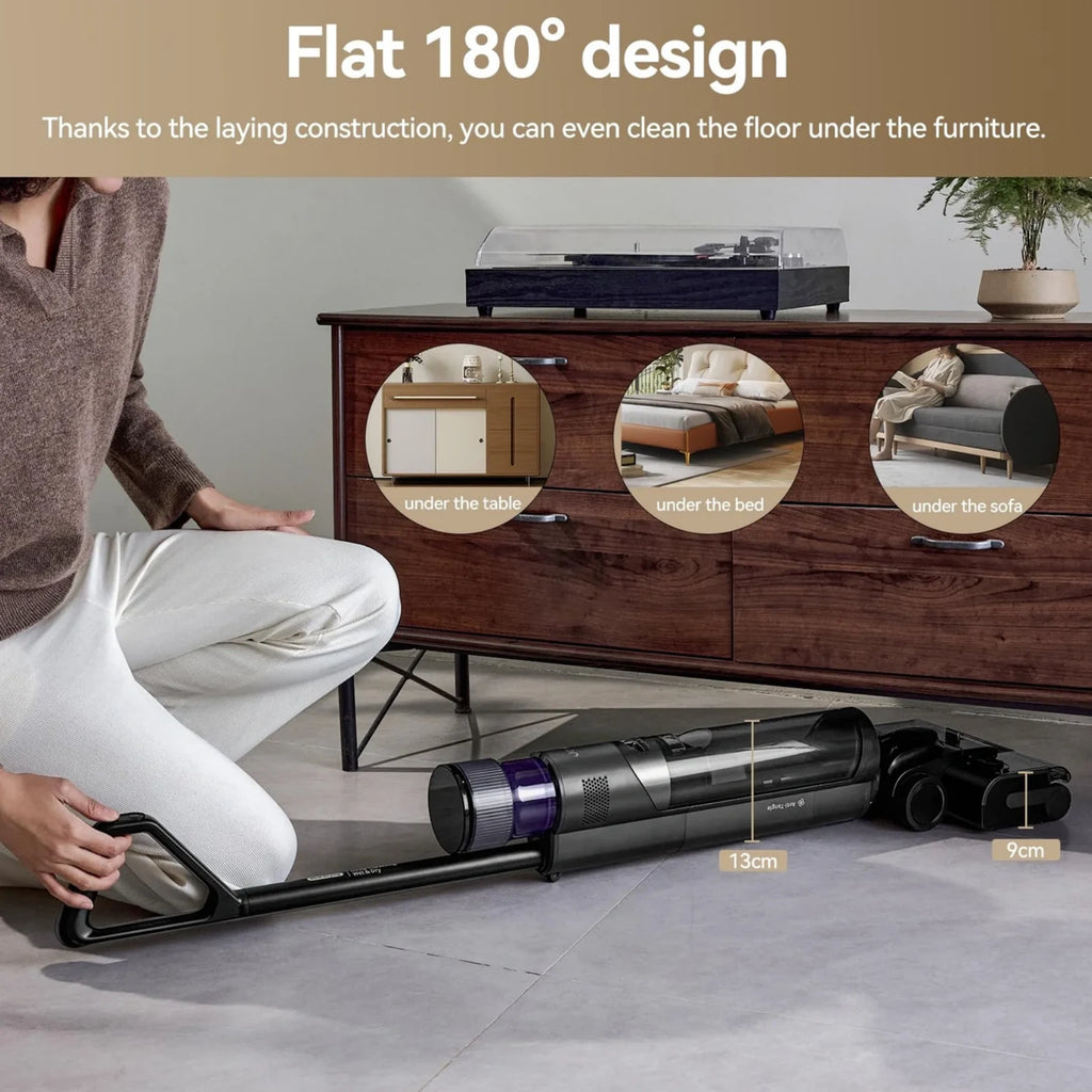 ED12 Pro Max 17,000Pa Wet Dry Vacuum, 180° Lie-Flat Hot-Water Floor Cleaner